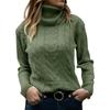 Autumn and Winter Solid Color High Neck Knitted Sweaters Retro Long Sleeved Women's Sweaters