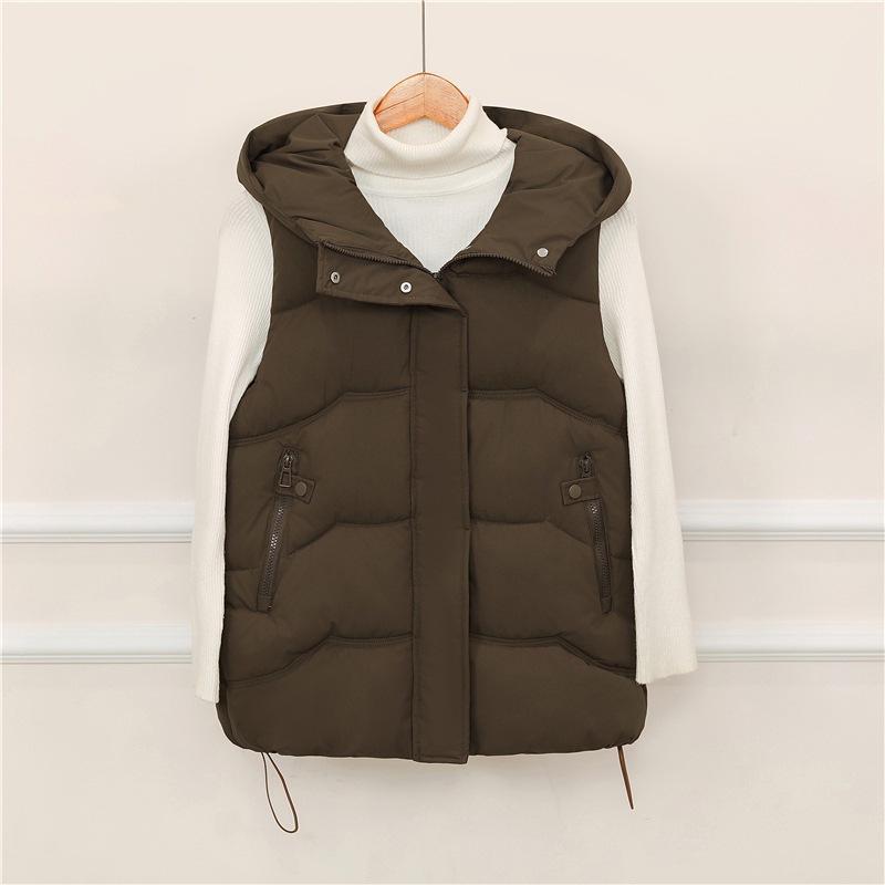 Vest autumn and winter short down cotton vest women's Korean version cotton vest vest thickened large size cotton vest
