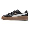 Puma Platforma koszykowa Skóra Okrągły nosek Sznurowane Niskie Sneakersy Damskie Sneakersy Czarne 394369-02