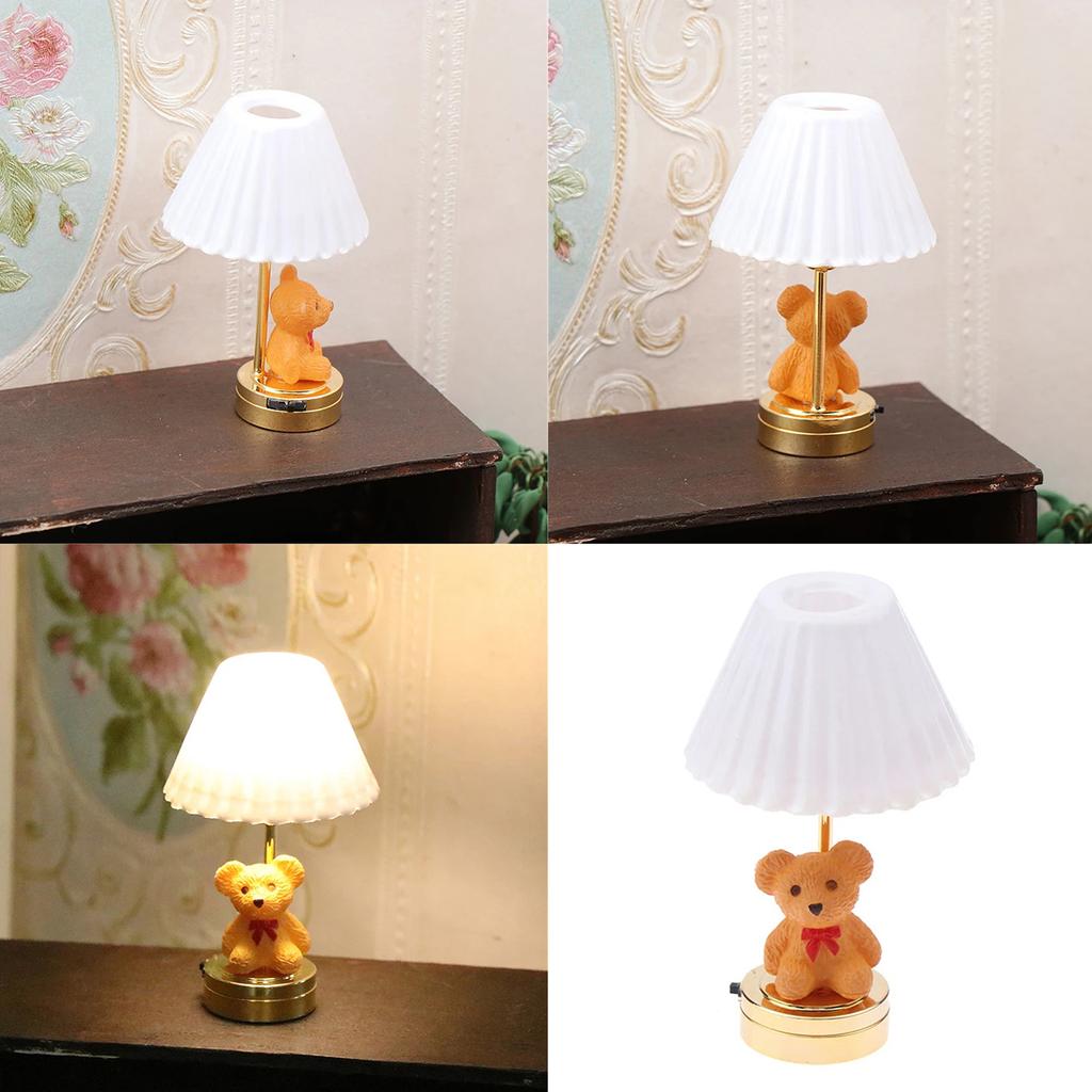 1/12 Scale Dollhouses Bear Miniature Furniture Pretend Play for Kids Doll House Furniture Model for Dollhouses