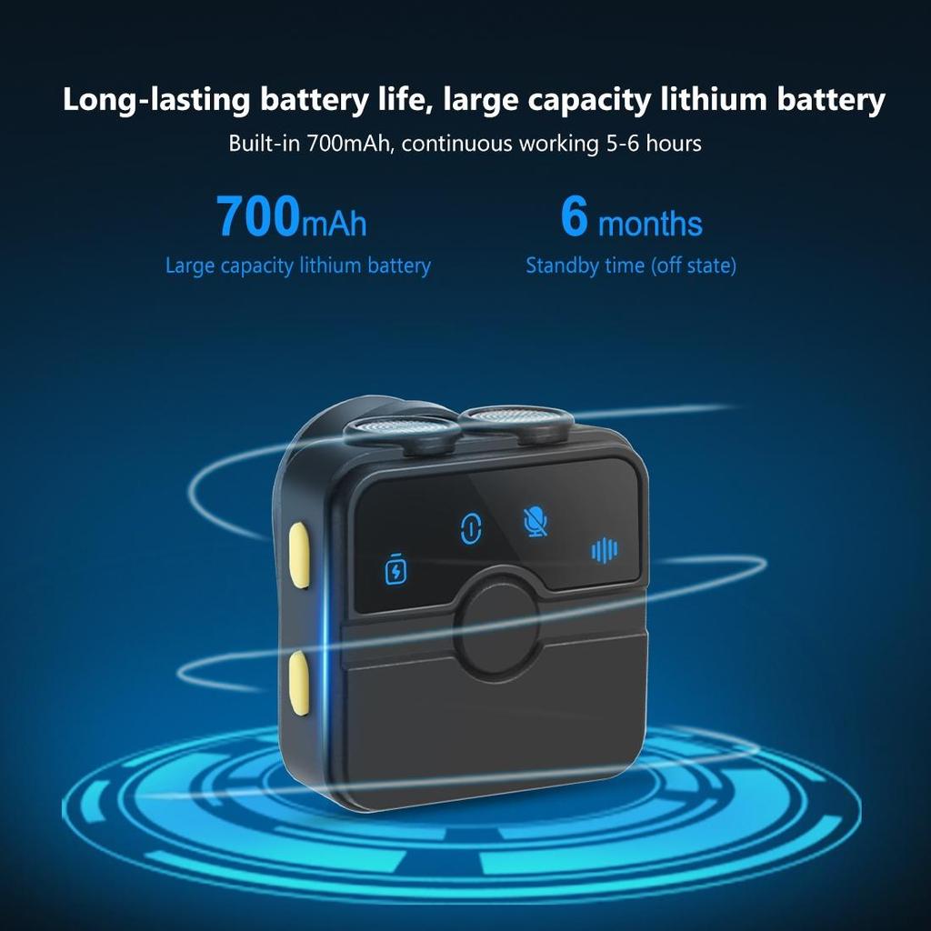 USB-C Wireless Lavalier Microphone with Noise Cancellation, for iPhone 15+/Android/PC/Camera, Vlogging, Live Streaming, Interview