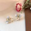 Silver needle flash zircon earrings, women's exquisite temperament stud earrings, spring and summer earrings.