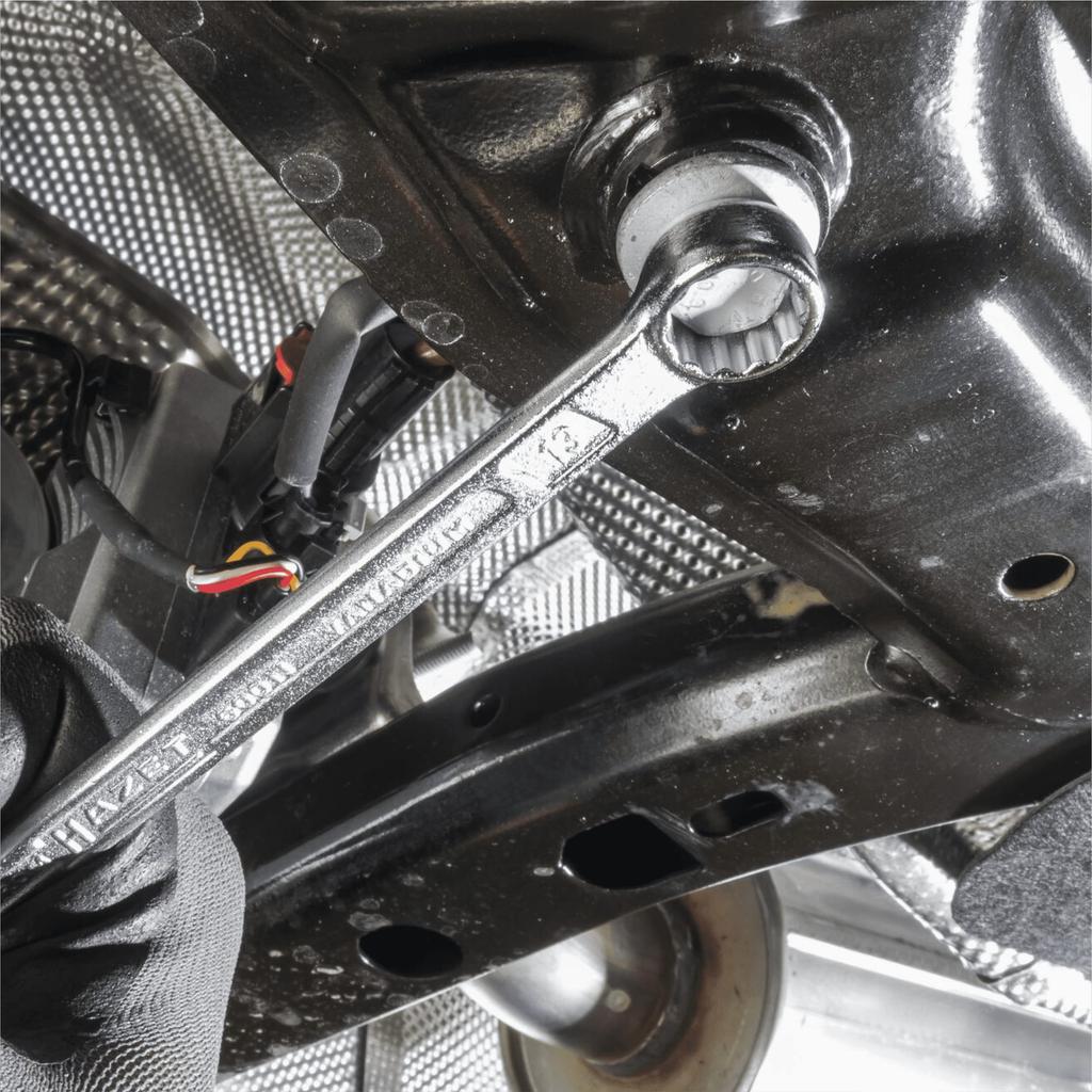 HAZET Combination Chrome Plated Head Angle Double Hex Outer 8mm Flat Shaft with HAZET Double T Profile Imported from Wrench, Silver, 15° Diameter,