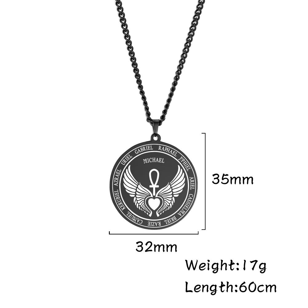 LIKGREAT Archangel Michael Necklace Seal of Solomon Spiritual Necklaces Good Luck Protection Amulet Stainless Steel Jewelry Gift