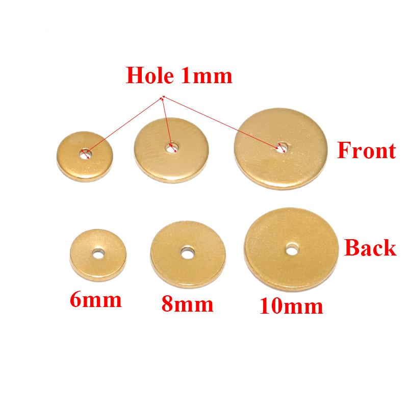 20 Stück Edelstahl-L-förmige Flachperlen, lose Perlen, runde Perlen, DIY-Schmuckzubehör für Armbänder und Halsketten