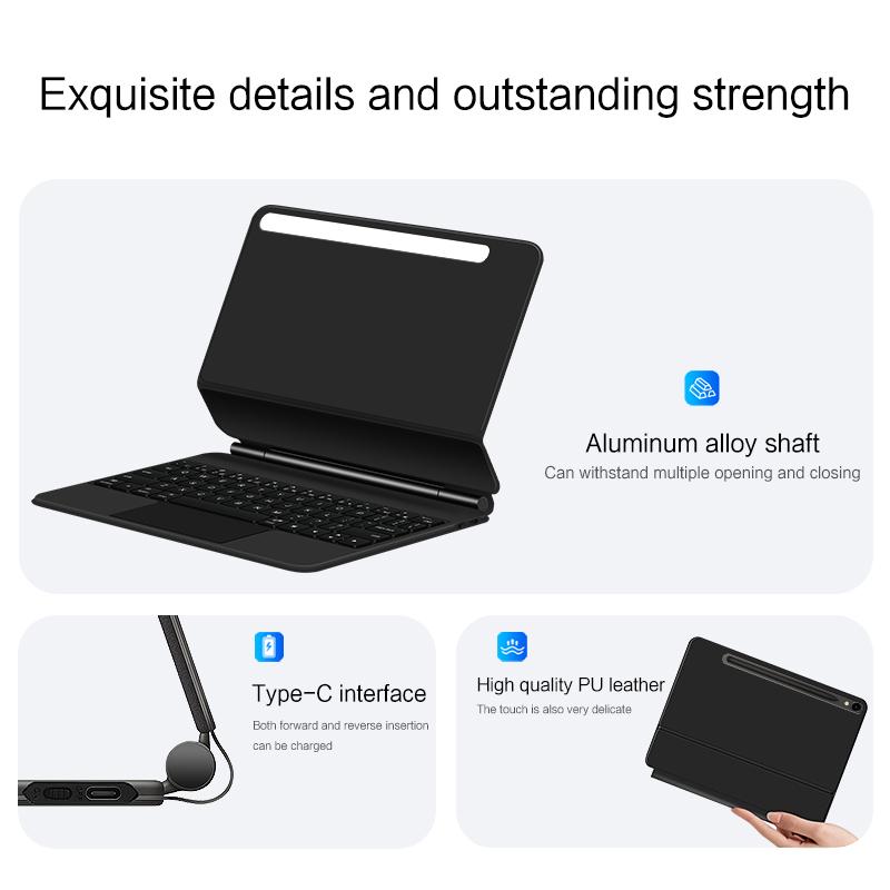 Magic Keyboard for Samsung Galaxy Tab S9 FE S10 FE S10 Lite 10.9" S9 S8 S7 11 Inch Smart Magnetic Case Backlight TouchPad Keypad