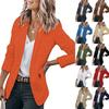 2024 Autumn Women's Long-Sleeve Solid Color Single-Breasted Suit Jacket with a Loose Fit and Suit Collar.