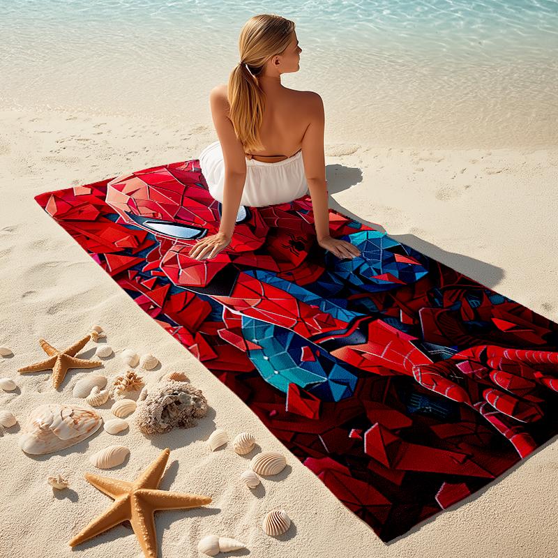 Spider-Man beach towel Outdoor camping Beach towel for vacation swim Outdoor pool Absorbent bath towel