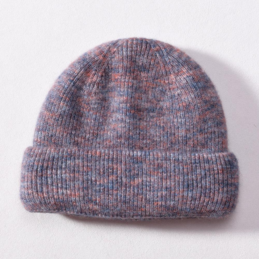 Autumn and winter new Maillard retro wool knitted hat outdoor wool hat ear protection warm wool hat