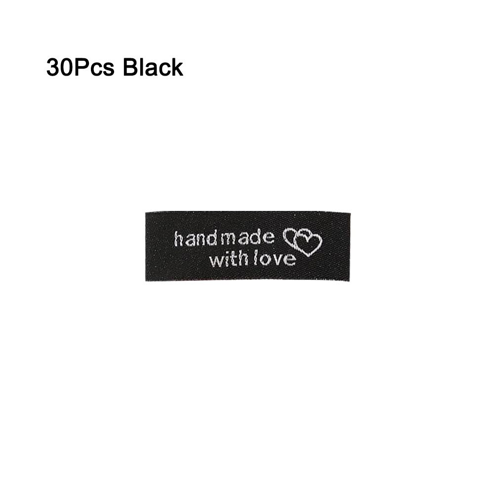30/120Pcs Personalized Sewing Labels Sew on Clothing Labels Interlocking Heart Pattern Fabric Label Tags for DIY Handmade Items