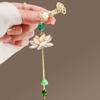 Zinc Zinc Alloy Women Hanfu Ornament Long Tassel Retro Lotus Brooch Chinese Style Brooch  Gift