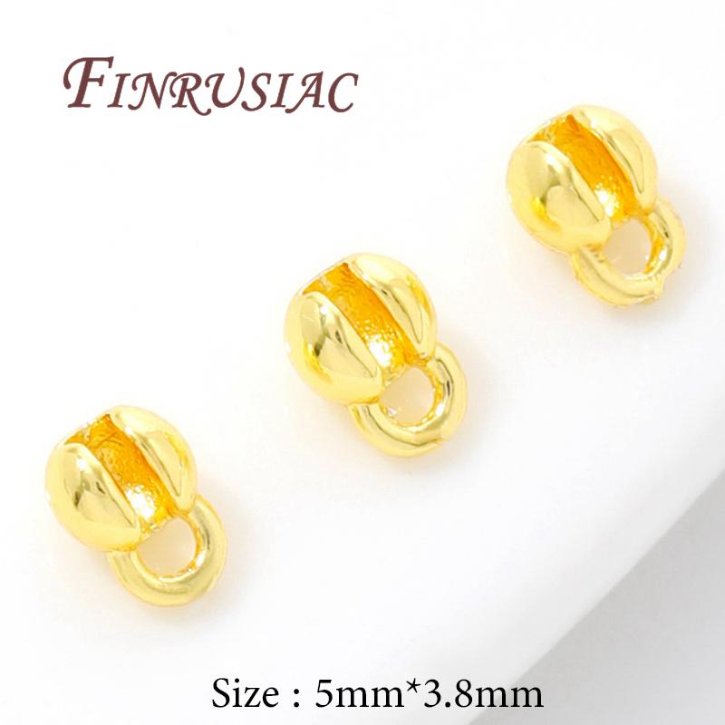 10-20Pcs/Lot Crimp Beads For Jewelry 18K Gold Plated End Caps For Jewelry ,Bead Tip Ball Chain Connectors Bracelets Accessories