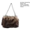 Leopard Print Fluffy Tote Ladies Faux Fur Shoulder Bag Furry Purse Fuzzy Handbag with Metal Chain Strap for Date Winter Daily Commute Party