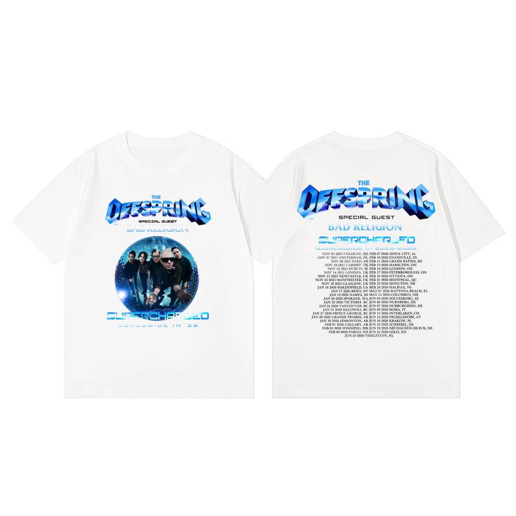 Punk Rock The Offspring Tour 2026 Graphic T Shirts Fashion Y2k Oversized Tshirts Men Women Casual Cotton Short Sleeve Tshirt