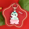 Fortune Cartoon Lotus Pendant Good Luck New Year Key Ring Creative Snake Keychain  New Year Gifts