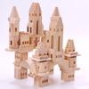 Building Wooden Castle Blocks For Childrens Educational Toy With Indoor Play