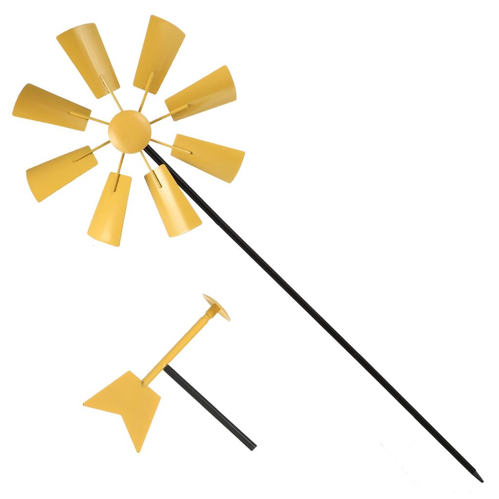 Iron Windmill Yard Winnower Garden Stakes For Outdoors Rotating Windmill Pastoral Decoration For Farm Ornament