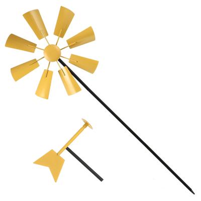 Iron Windmill Yard Winnower Garden Stakes For Outdoors Rotating Windmill Pastoral Decoration For Home Garden Farm Ornament