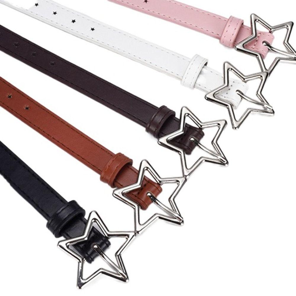 Heart Star Belt Adjustable Women Waist Belt Ins Five-point Star Waistband  Dress Decoration