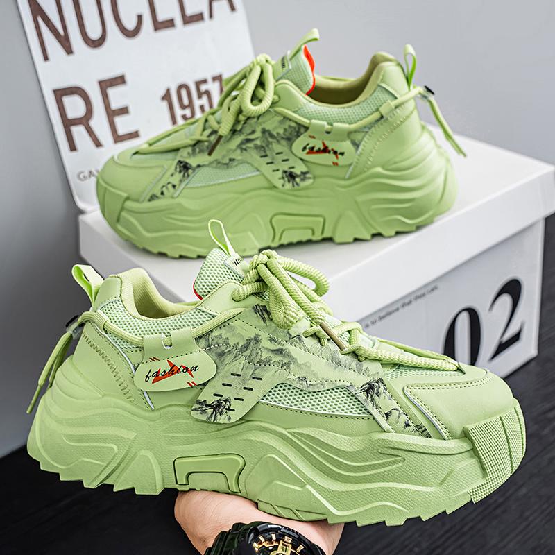 New Fashion Men 's Four Seasons Comfortable Thick Sole Shoes Students BoysTrending Soft Sole Breathable Casual Running Sneakers