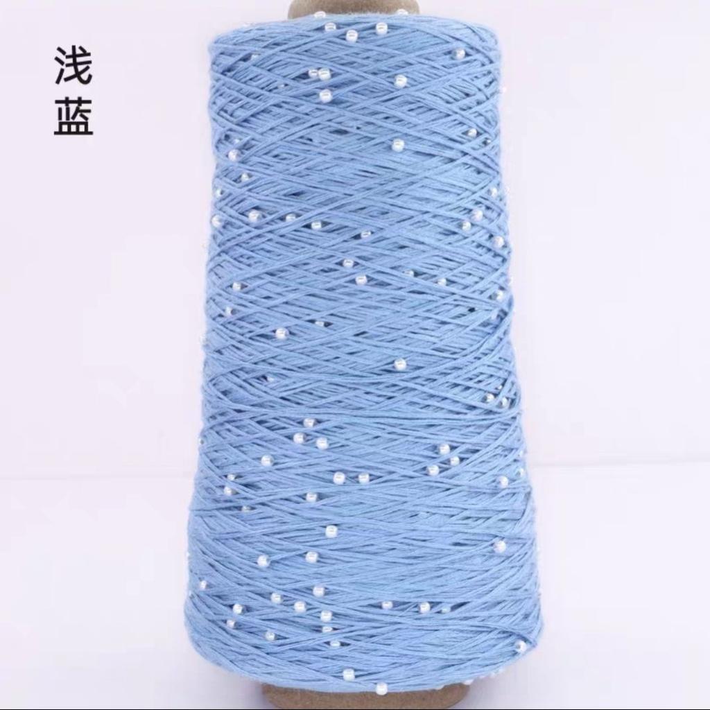 350g 70% CottonSoft Crochet Hand Pearl Beaded Yarn Lace 6# Hand-Knitted Thread For Summer Knitting Sweaters Hats Scarves Luxury
