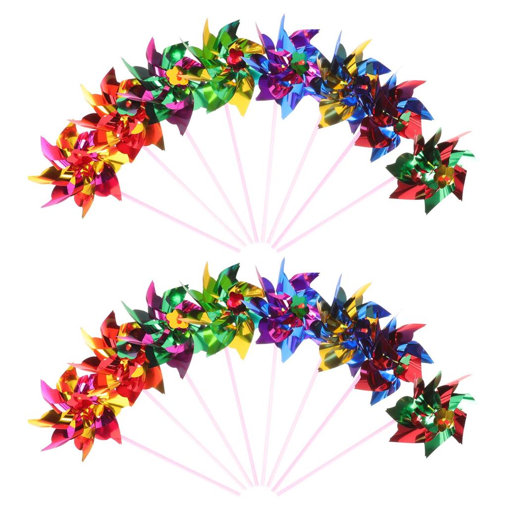100 Octagonal Windmill Toys, Plastic Pinwheels for Gardens, Festivals, Crafts, DIY, Party Decorations, Kids' Fair Supplies, Garden Decorations, and