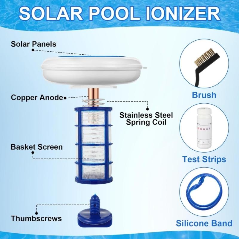 Swimming Pool Purifiers Replacement Solar Pool Ionizer Automatic Floating Pool Cleaner for Spa Hot Tubs Water Processor