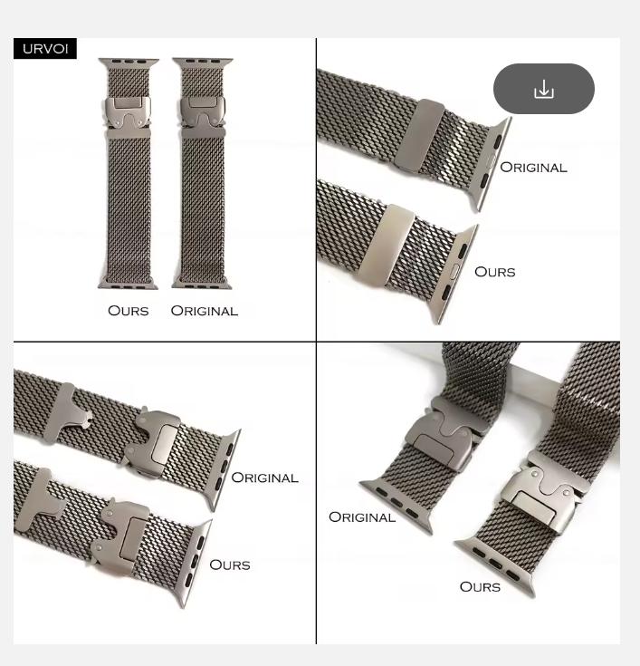 Für XIAOMI Titan Mailänder Armband für Apple Watch Ultra 2 1 Series 10 9 8 7 Naturschwarz Band Mesh-Armband für iWatch Fallschirmverschluss