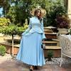 2025 Autumn/Winter European & American Elegant Tie-Up Top & Ruffled Skirt Women's Set