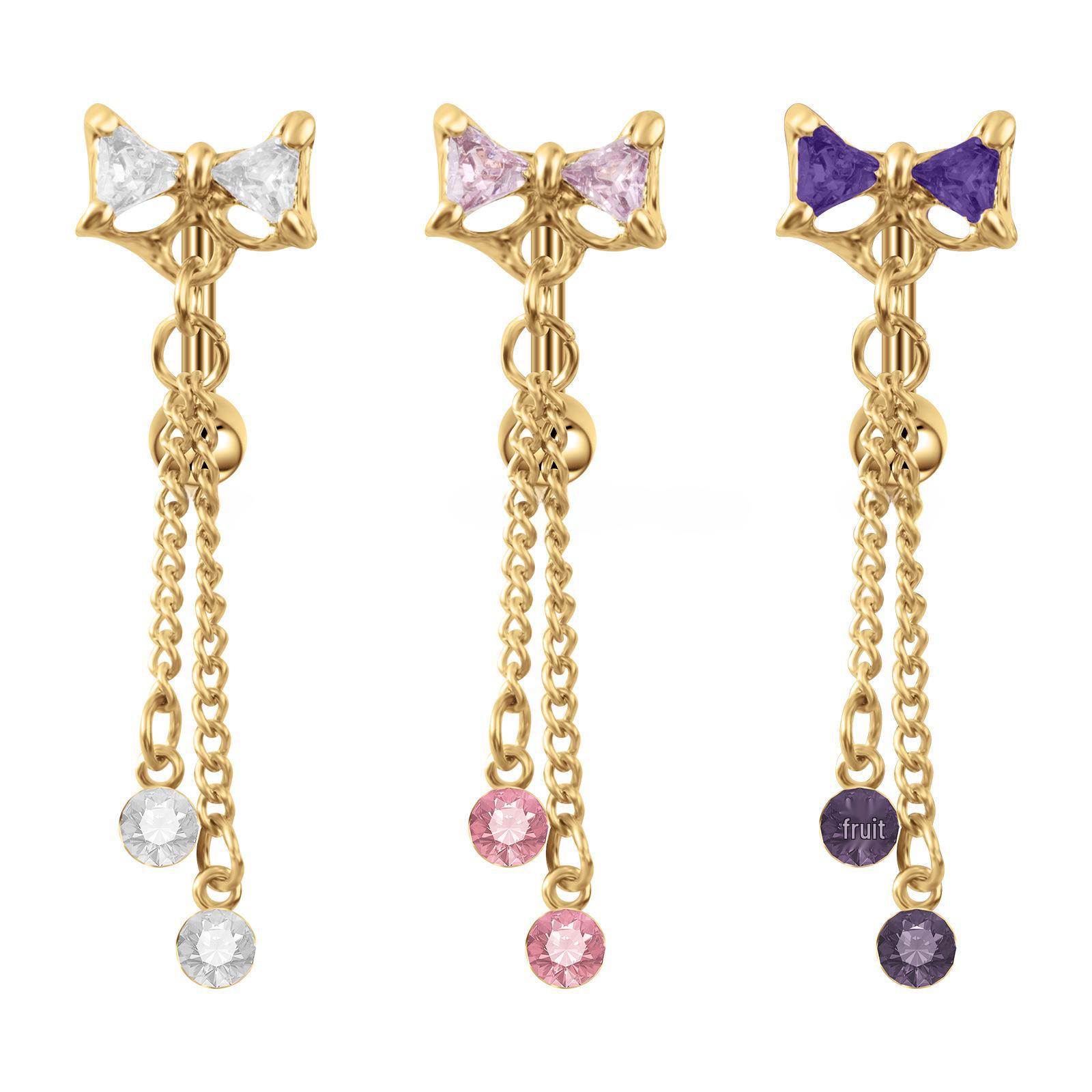 

Elegant Tassel Bow Belly Button Piercing Jewelry