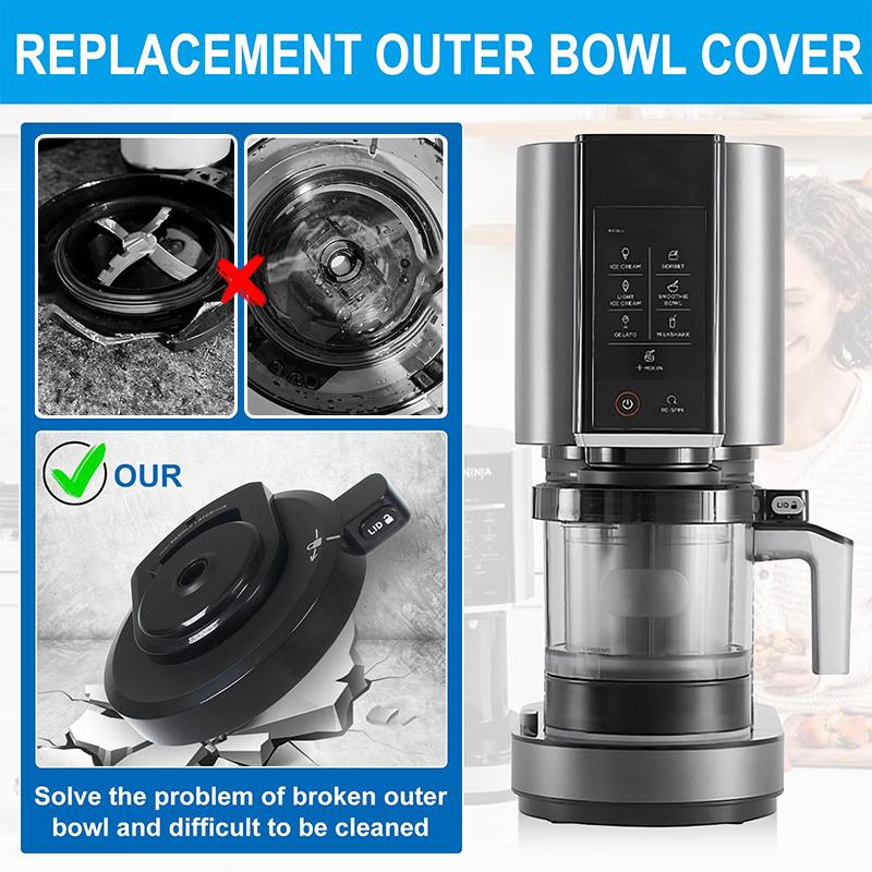 Outer Bowl Lid For Ninja Nc301 Ice Cream Maker, Reusable Ninja Creami Replacement Lid