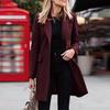 Lapel Long Sleeve Flap Pockets Solid Color Autumn Blazer Female Single Button