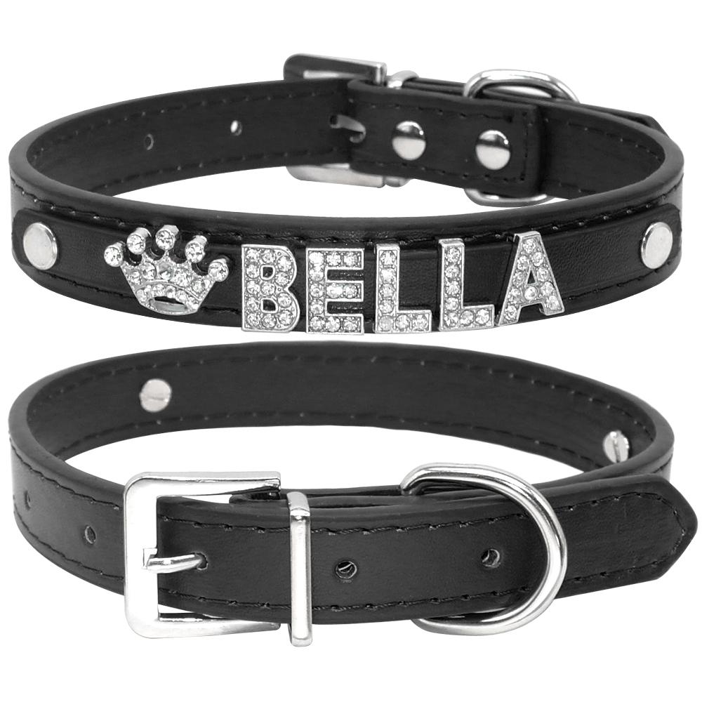 Bling Strass Welpenhalsbänder Personalisiert Kleine Hunde Chihuahua Halsband Kundenspezifische Halskette Kostenlose Namensanhänger Haustierzubehör