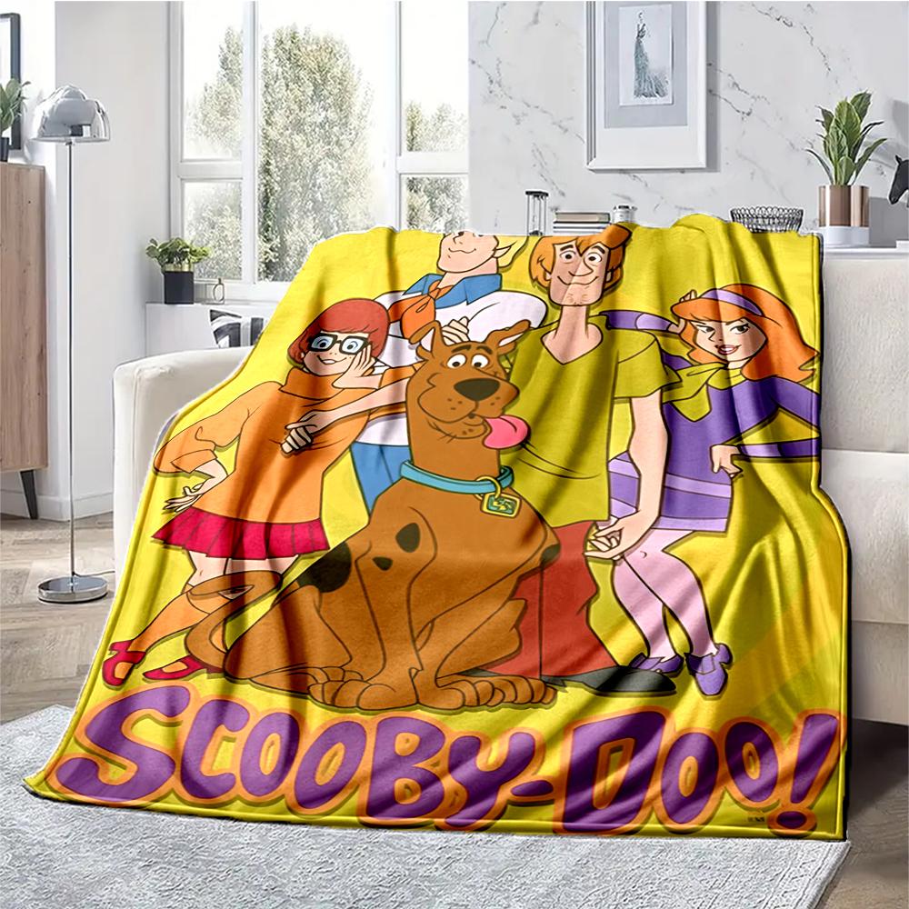 Scooby-Doo Theme Printed Blanket - Perfect for Couch, Bed, Travel & Outdoor Use | Machine Washable, Cozy & Durable.