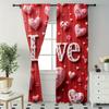 Set Of 2 Letter Love Print Curtains Suitable Bedroom Living Room Kitchen Decoration Home Window Curtain Polyester Ideal For