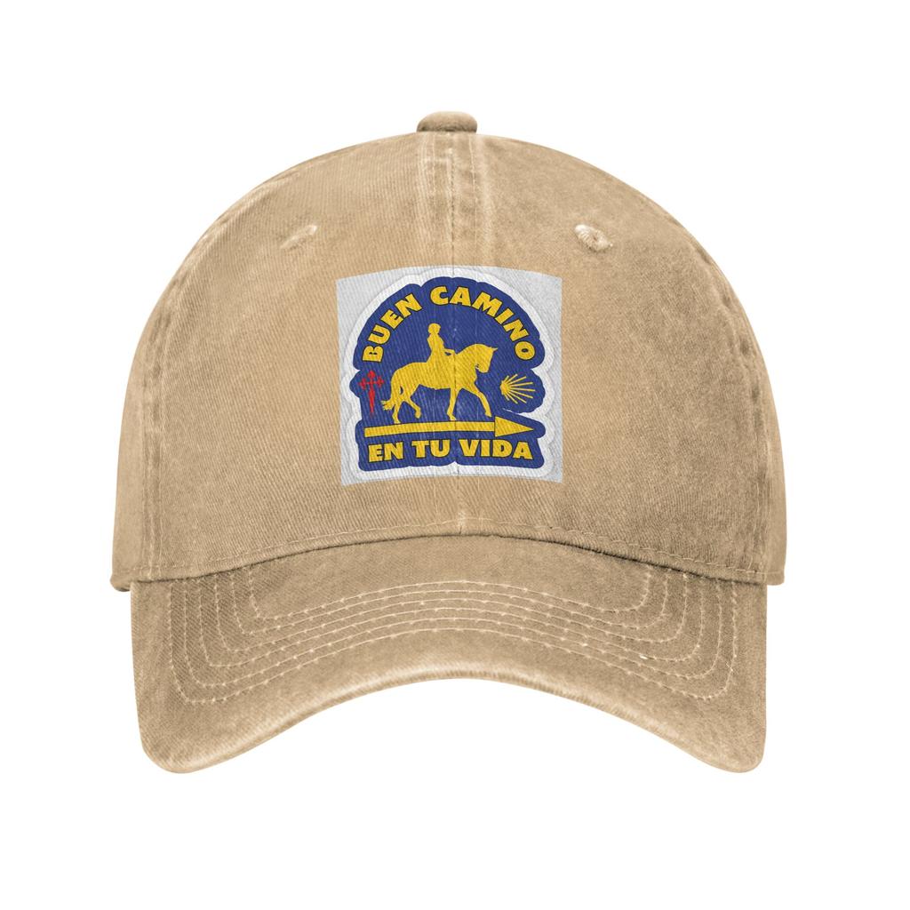 Cappellino in Tessuto Denim a Forma di Conchiglia Gialla del Cammino di Santiago Cappellini da Baseball Casual Cappello Regolabile Cappellini da Baseball Estivi Unisex
