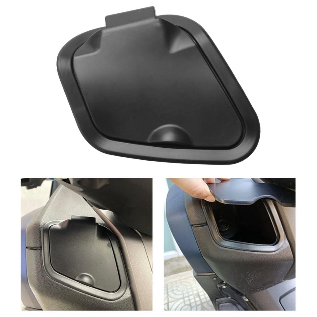 insiptions 2X Bi ABS Side Pocket Cover Charger Waterproof Cap Side Cover for Nmax V2 2020-2021 Black