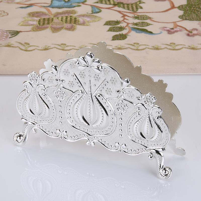 European restaurant dining table tissue holder high-grade zinc alloy three-dimensional simple retro western restaurant tissue holder storage