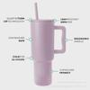 Cross-Border 304 Stainless Steel Leopard Print 40-Ounce Ice Cup with Handle and Straw, High-Quality Car-Mounted Large-Capacity Thermos Cup