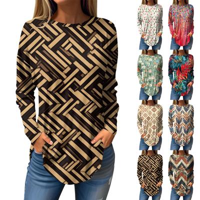 T-Shirts für Damen, Herbst, lässige Langarmshirts, Sweatshirt, Vintage-Grafikdruck, Top, Pullover, Valentinstag