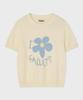FALLETT Drawing Flower Short Sleeve Knit Ivory