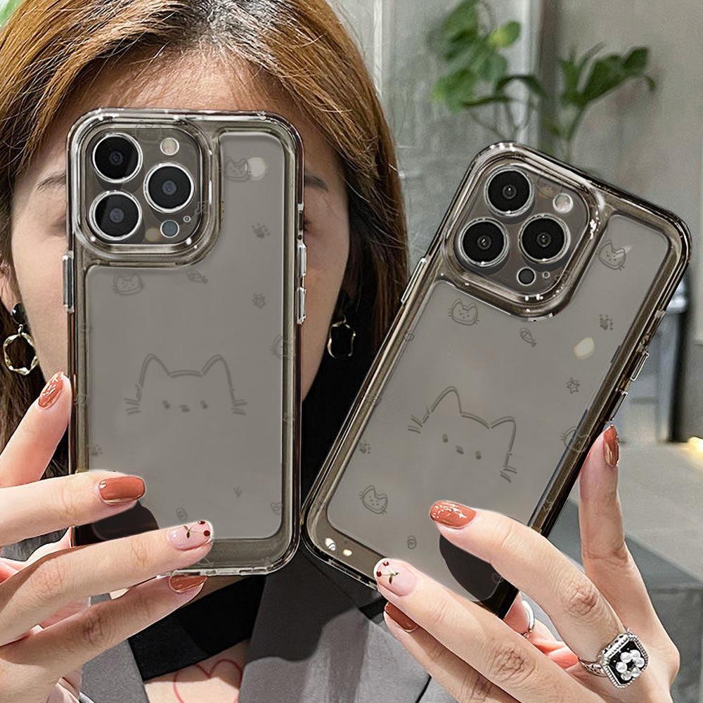 Applicable To iPhone17 Line Star Cat Mobile Phone Case 16pro Fine Hole X Apple 16 All-inclusive Apple 15 Niche