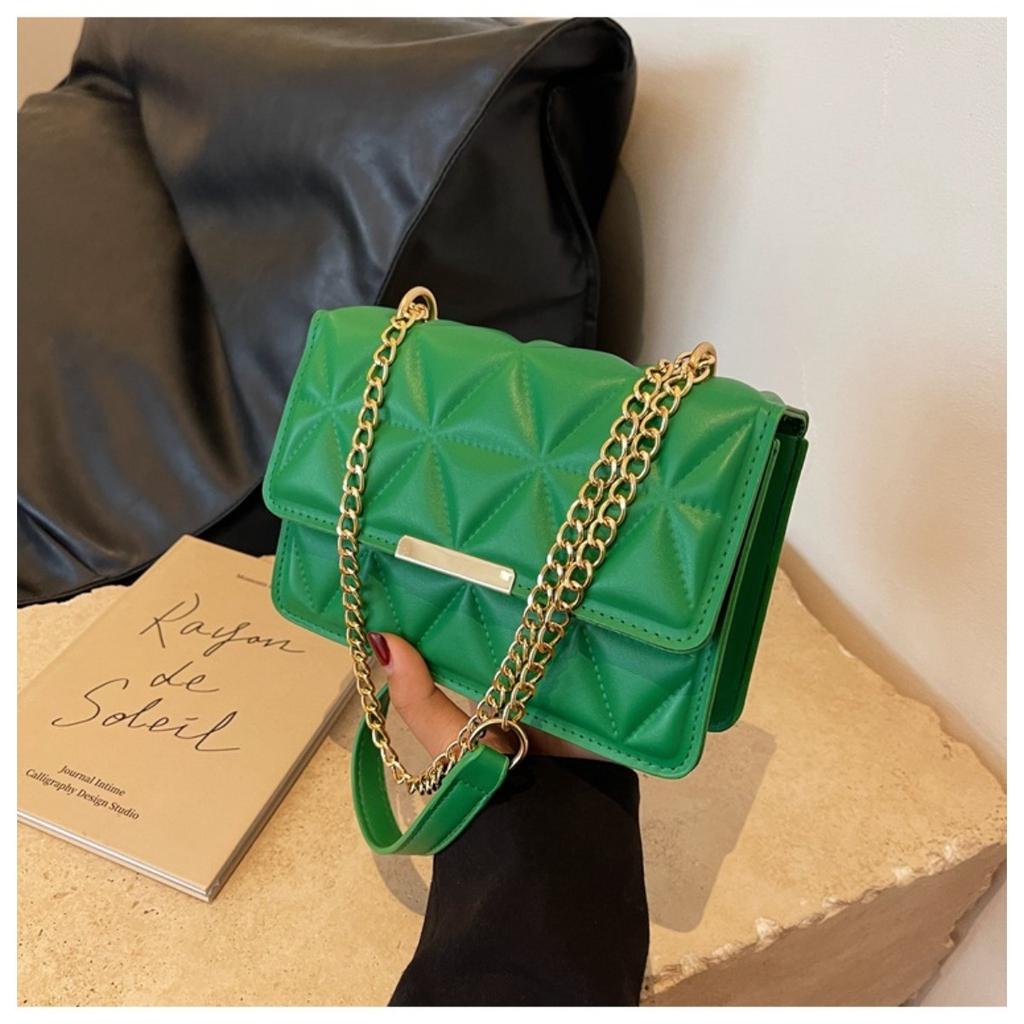 Ladies, Crossbody Bag, Adjustable, Gold Chain Shoulder Strap, Magnetic Buckle Closure, Multifunctional Clutch, Handbag