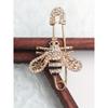 1pc Luxury Full Crystal Gold Color Bee Brooches For Woman Shiny Hollow Bee Brooch Pin For Coat Scraf Fine Jewelry
