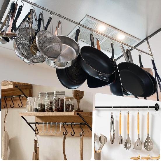 20 Pcs J Shaped Hook, Snap On Hooks Stainless Steel j Hooks for Wire Shelving Display Kitchen Bedroom Office(Silver)