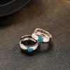 Silver Needle Geometric Heart Hoop Earrings - Retro & High-End Style for a Bold Look