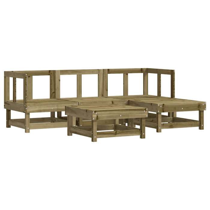VidaXL Salon de jardin 5 pcs avec coussins bois de pin imprégné 3185793