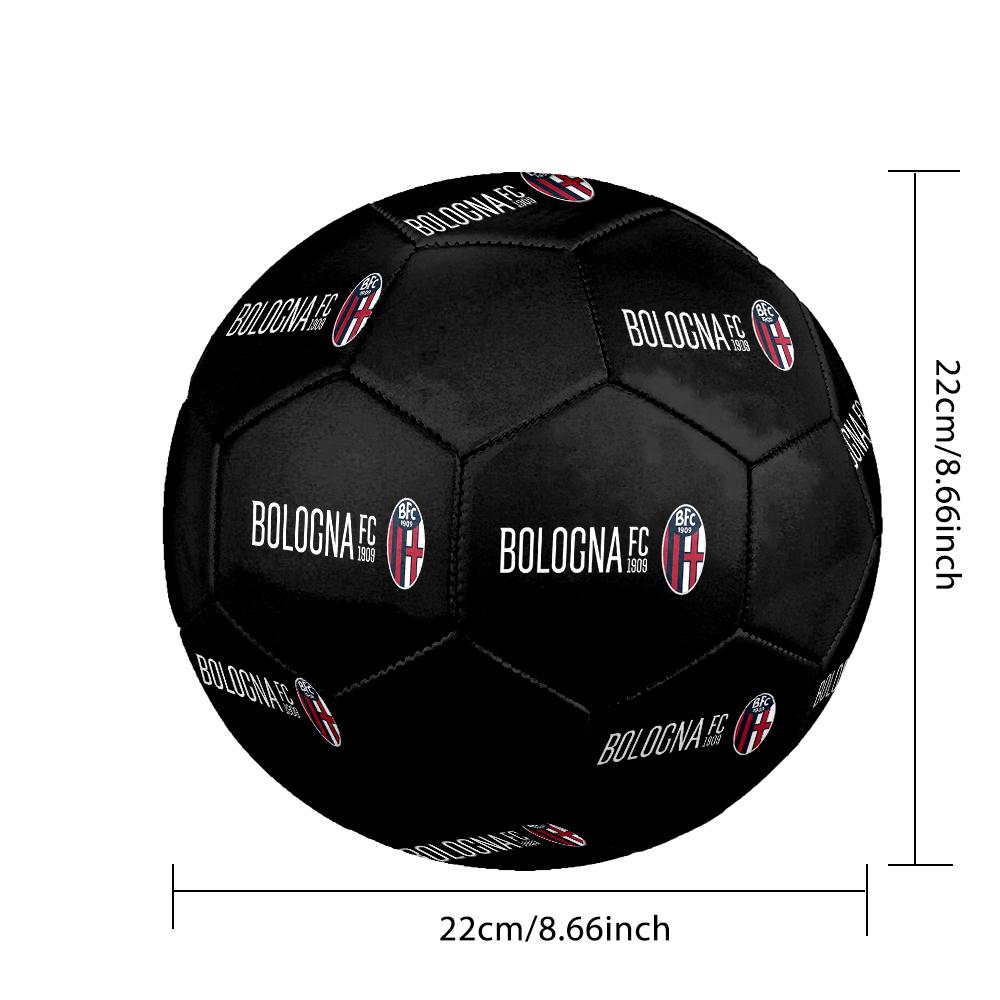 Pallone da Calcio Bologna FC, colorato, adatto a tutte le età, cucito a macchina, materiale in PVC, qualità da competizione, durevole e ad alto rimbalzo