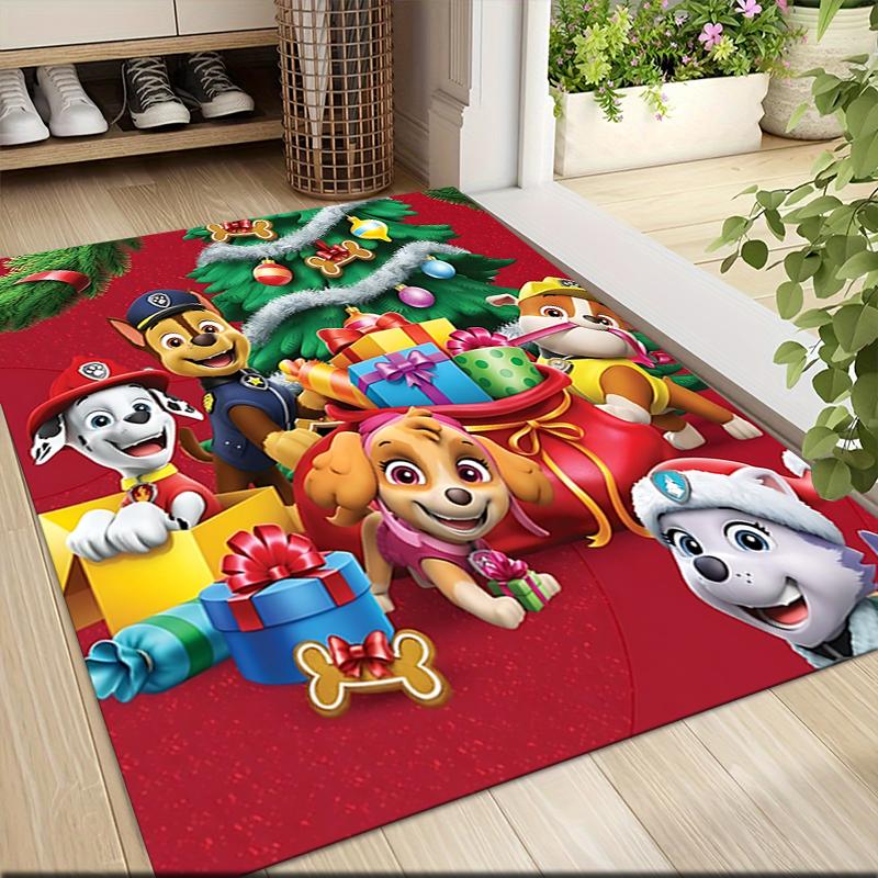1Pc Paw Patrol Christmas Adventure Carpet Rug Soft Washable Antislip Home Living Room Sofa Mats Personalized Christmas Rug