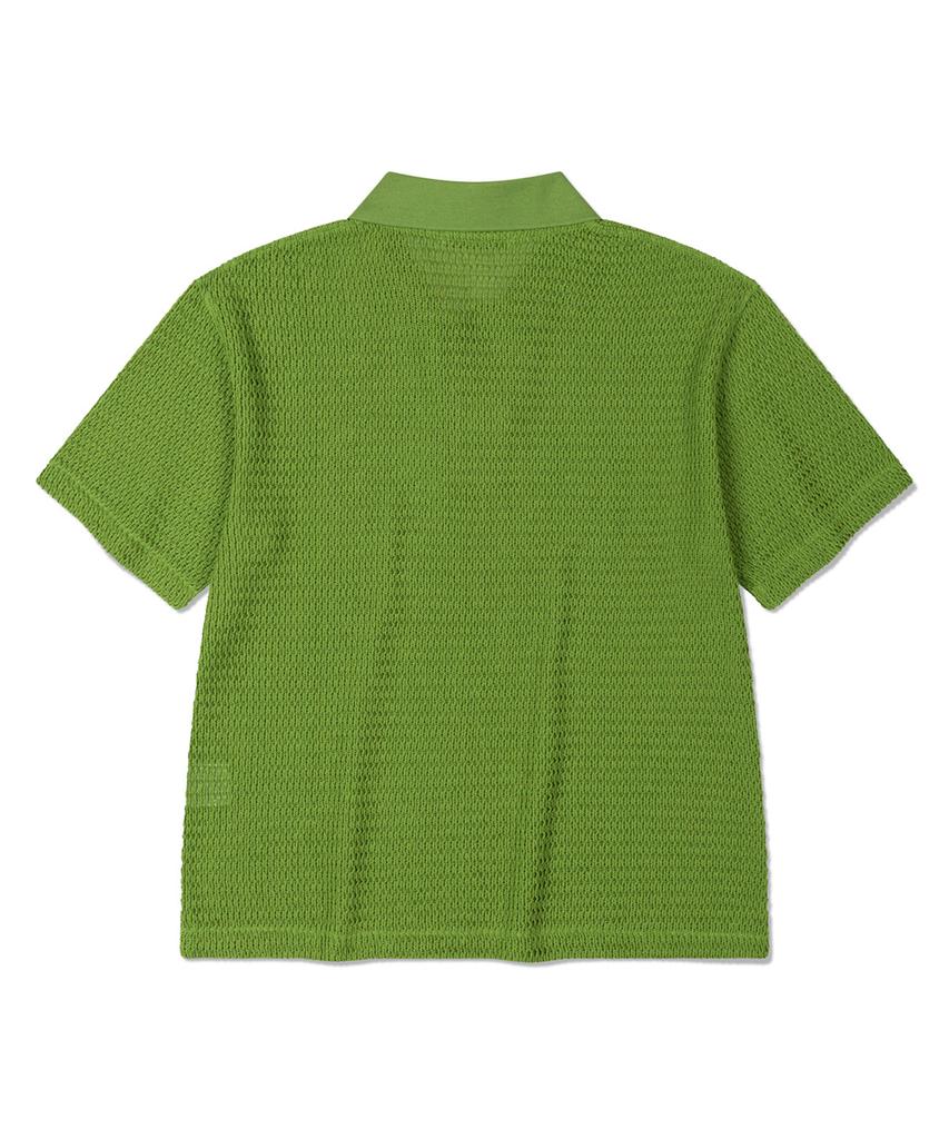 Palet Collared Knit Short Sleeve Tee Green